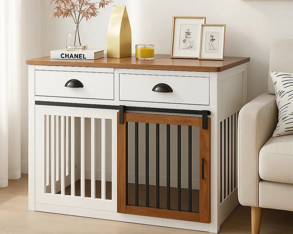 Home Blend Dual Dog Crate Console Pawzzl