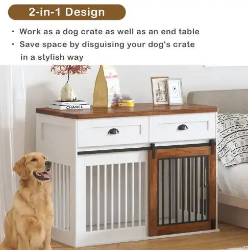 Home Blend Dual Dog Crate Console Pawzzl