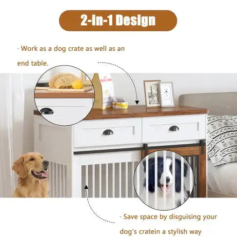 Home Blend Dual Dog Crate Console Pawzzl