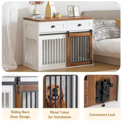 Home Blend Dual Dog Crate Console Pawzzl